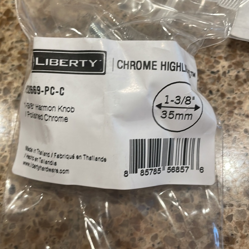 Liberty polished chrome knobs NWT - Picture 2 of 2